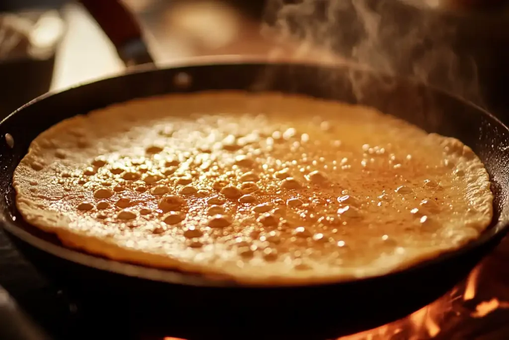 Xango dessert frying in oil until golden brown.