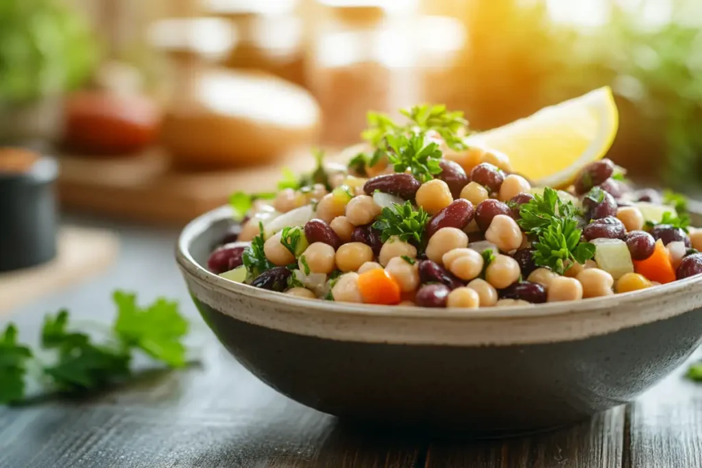 Is canned bean salad good for you? A healthy and colorful dish.