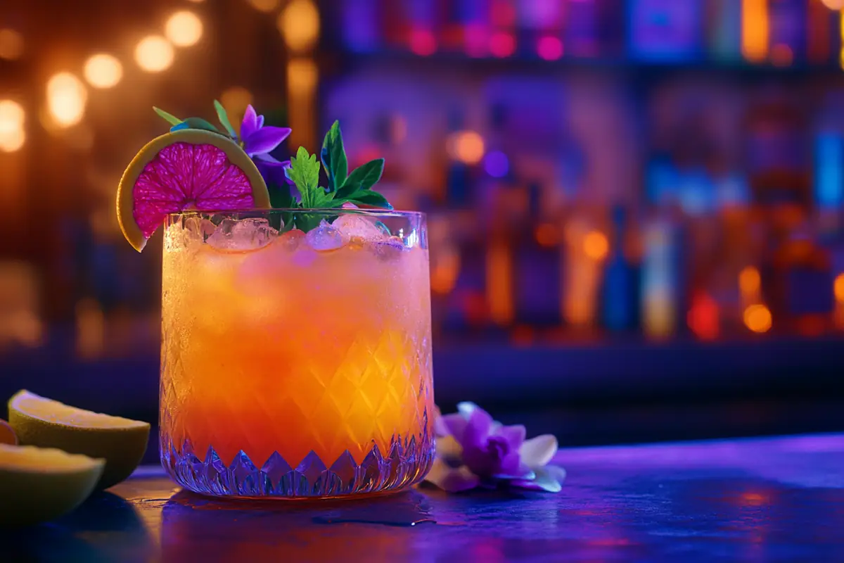 What Is a San Diego Cocktail? Bartender in San Diego preparing a vibrant craft cocktail.