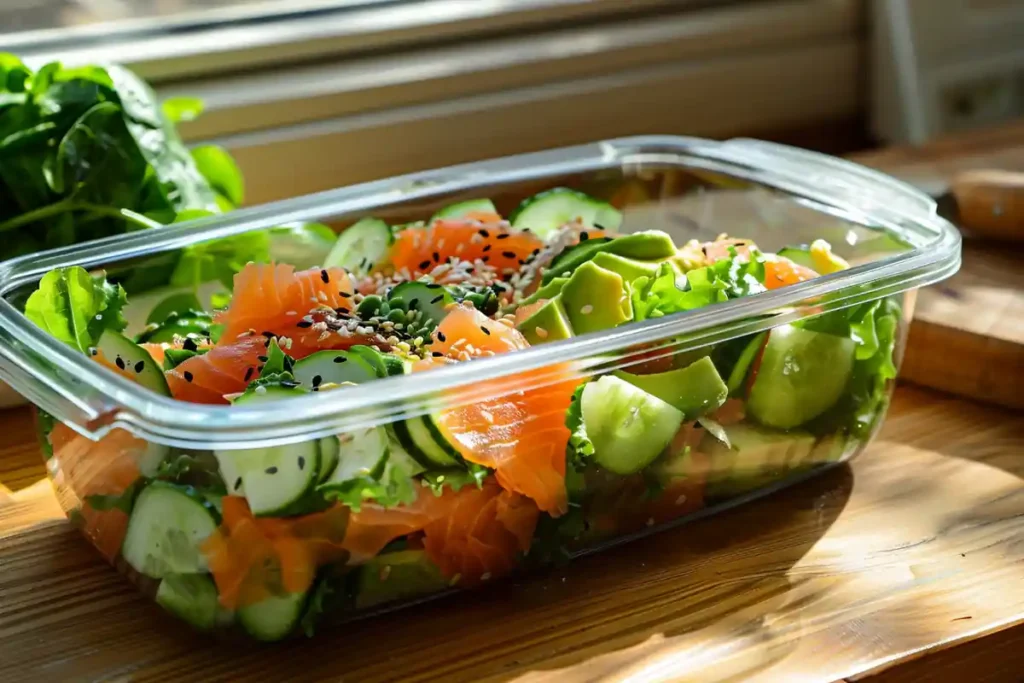 What is the cucumber TikTok trend? A vibrant cucumber salad in a deli container.